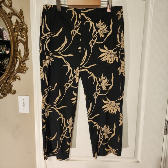 Optimum black and gold cropped cigarette pants in size 14 - Picture 4 of 14